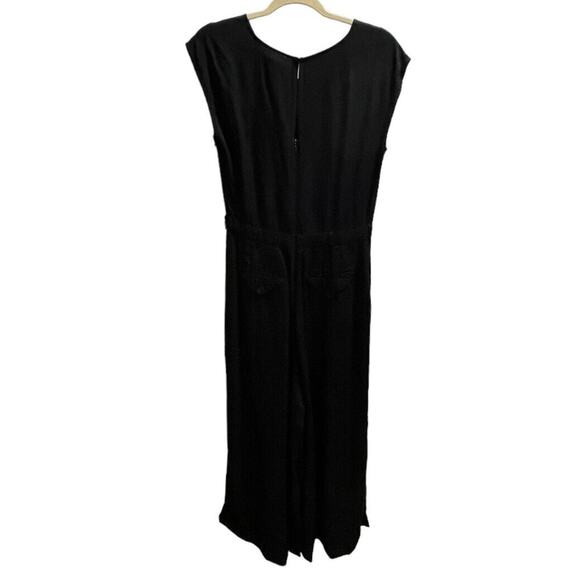 ELK Black Midi Wide Leg Cool Viscose Lightweight Draped‎ Jumpsuit US Sz 6/ EU 38 - Picture 3 of 15